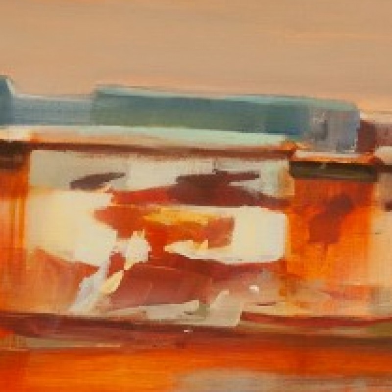 Skryté iesta Loď V, 110x35, akryl na plátne,2017